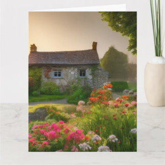 ENGLISH COTTAGE BLANK GREETING CARD KARTE
