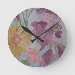 English Cottage Garden Clock Runde Wanduhr