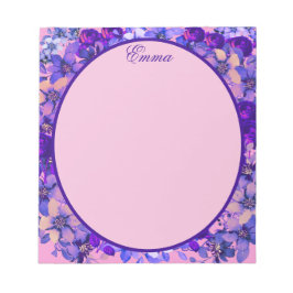 English Cottage Garden Vibrant Floral  Notizblock