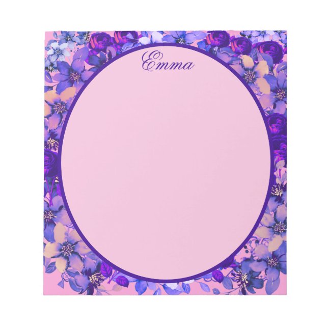 English Cottage Garden Vibrant Floral  Notizblock (Vorderseite)