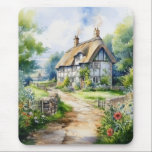 English Cottage Mousepad<br><div class="desc">A Watercolour English cottage with garden</div>