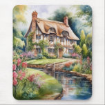 English Cottage Mousepad<br><div class="desc">A Watercolour English cottage with garden</div>