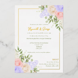 English Country Garden Foil Wedding Einladung