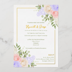 English Country Garden Foil Wedding Einladung
