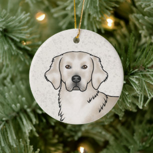 English Cream Golden Retriever Dog Individuelle Na Keramik Ornament