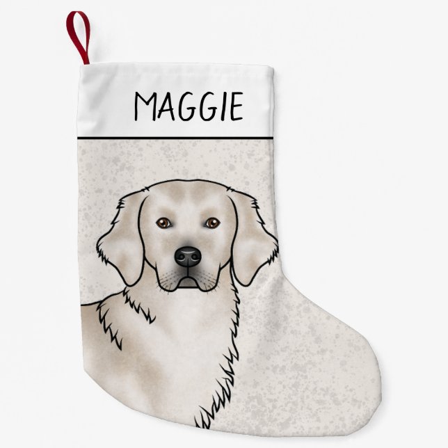 English Cream Golden Retriever Dog Individuelle Na Kleiner Weihnachtsstrumpf (Vorderseite)