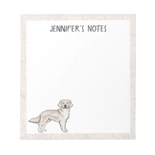 English Cream Golden Retriever Dog Individuelle Na Notizblock
