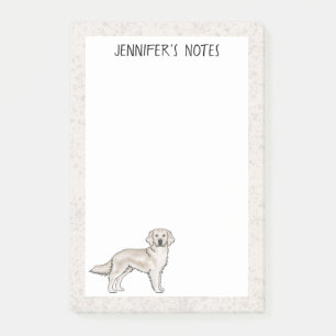 English Cream Golden Retriever Dog Individuelle Na Post-it Klebezettel