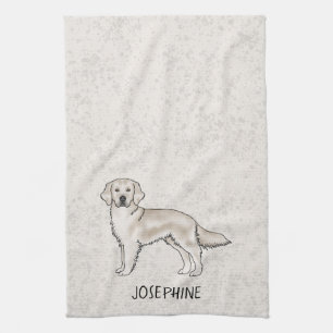 English Cream Golden Retriever Hund Benutzerdefini Geschirrtuch