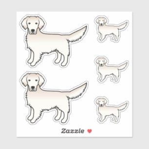 English Cream Golden Retriever Niedlich Cartoon Do Aufkleber