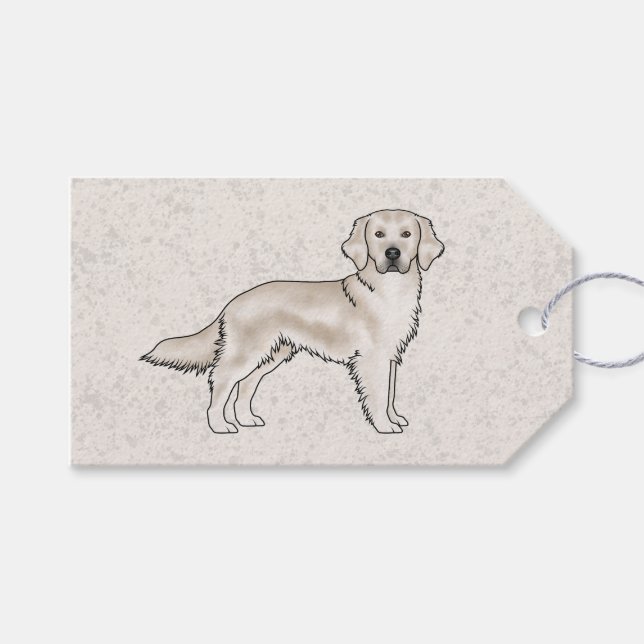 English Cream Golden Retriever Niedlich Cartoon Do Geschenkanhänger (Vorderseite (Horizontal))