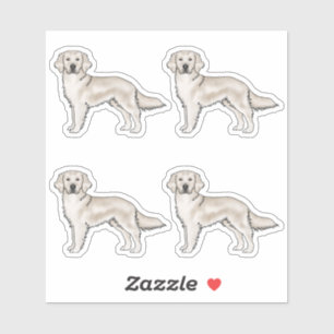 English Cream Golden Retriever Süße Cartoon-Hunde Aufkleber