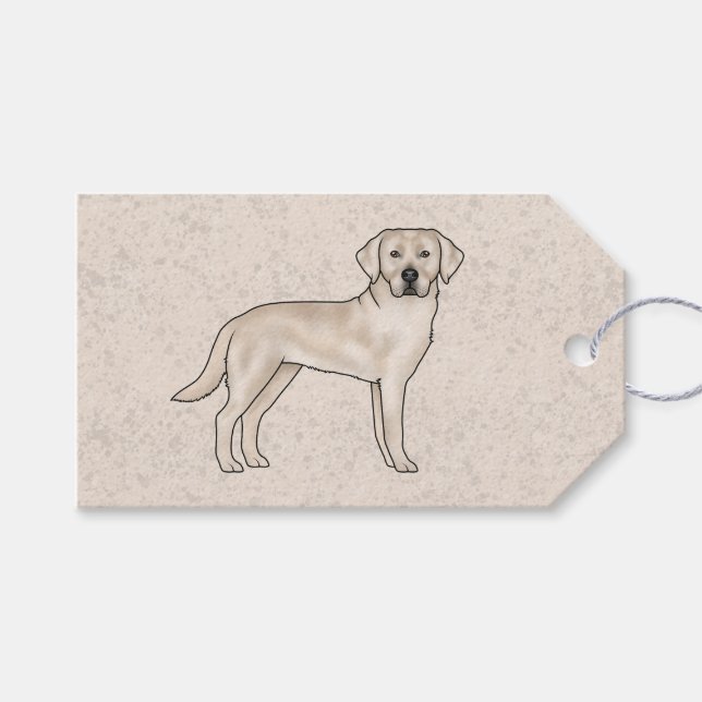 English Cream Labrador Retriever Cartoon Labrador  Geschenkanhänger (Vorderseite (Horizontal))