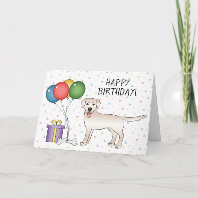 English Cream Labrador Retriever Happy Birthday Karte (Vorderseite)