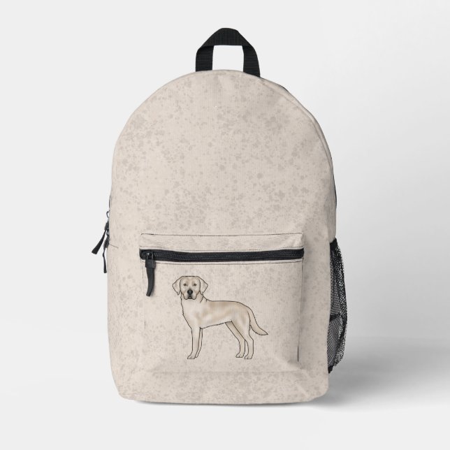 English Cream Labrador Retriever Niedlich Cartoon  Bedruckter Rucksack (Vorderseite)