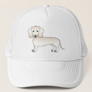English Cream Smooth Coat Dachshund Cartoon Hund Truckerkappe