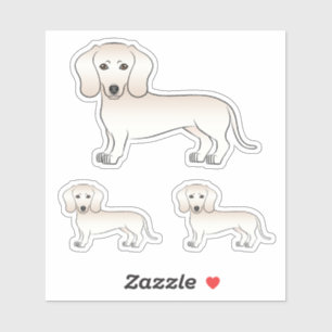 English Cream Smooth Coat Dachshund Cartoon Hunde Aufkleber