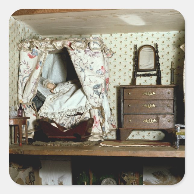English Doll's House Quadratischer Aufkleber (Vorderseite)