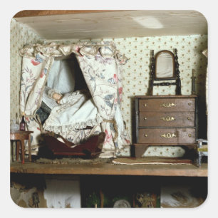 English Doll's House Quadratischer Aufkleber
