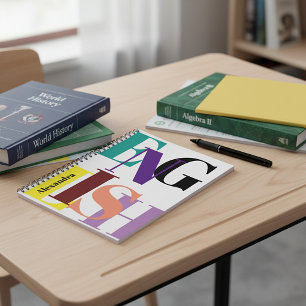 "ENGLISH" farbig personalisiert Notizblock