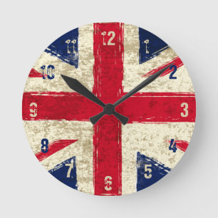 English flag clock - Kook Art - Wall Clock Runde Wanduhr