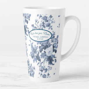 English Floral Garden Blue White Nana Grandma Milchtasse
