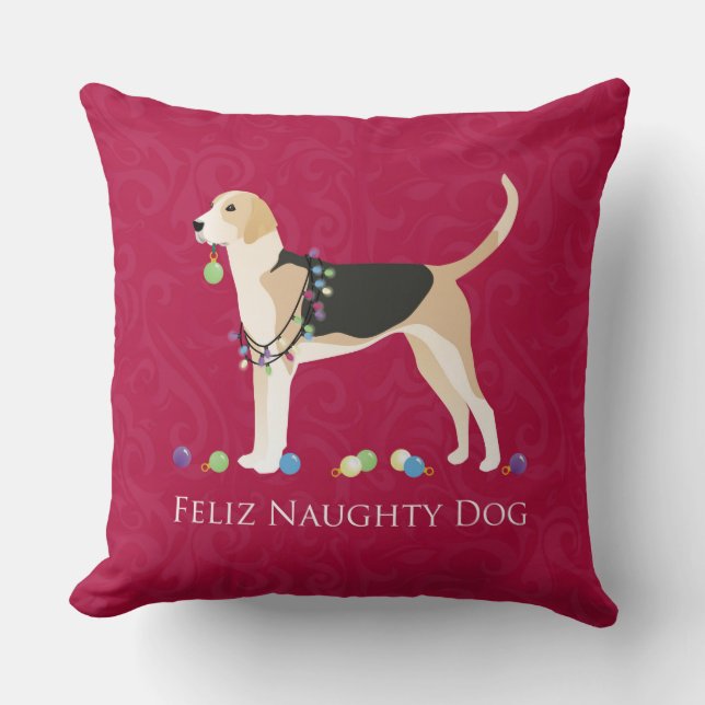 English Foxhound Christmas Kissen (Vorderseite)