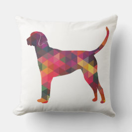 English Foxhound Geometric Pattern Dog Silhouette Kissen