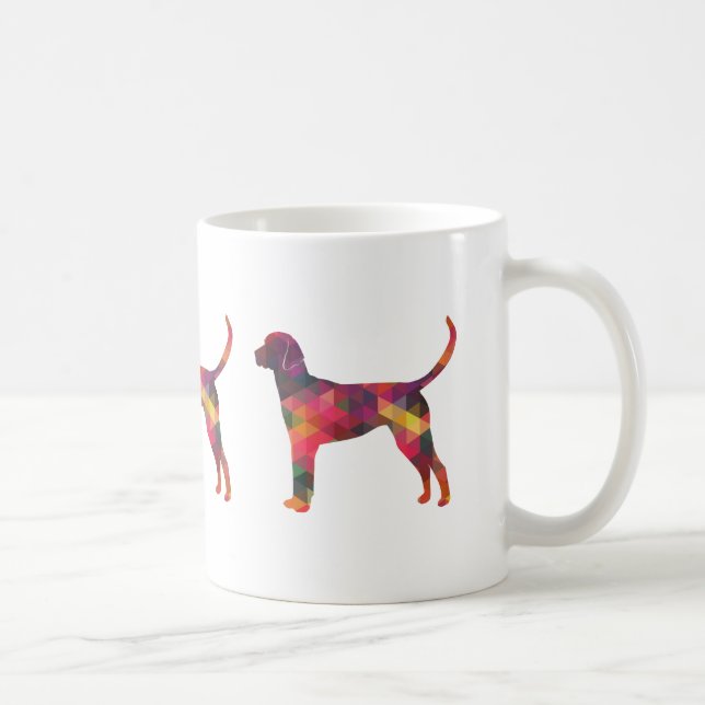 English Foxhound Geometric Pattern Dog Silhouette Tasse (Rechts)