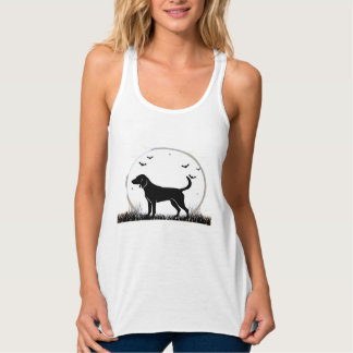 English Foxhound Hund � Halloween Mond Silhouette  Tank Top