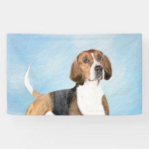 English Foxhound Painting - Niedliche Original Dog Banner