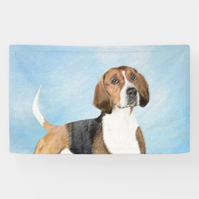 English Foxhound Painting - Niedliche Original Dog Banner (Horizontal)