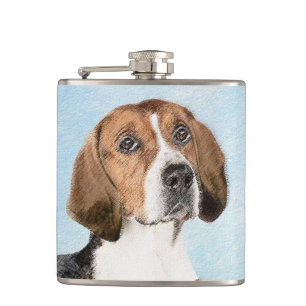 English Foxhound Painting - Niedliche Original Dog Flachmann