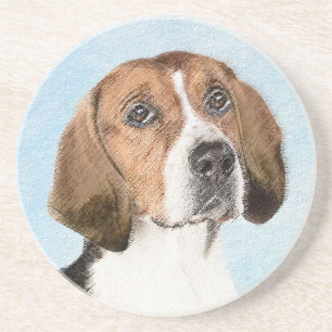 English Foxhound Painting - Niedliche Original Dog Getränkeuntersetzer