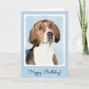 English Foxhound Painting - Niedliche Original Dog Karte