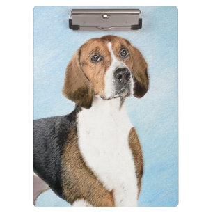 English Foxhound Painting - Niedliche Original Dog Klemmbrett