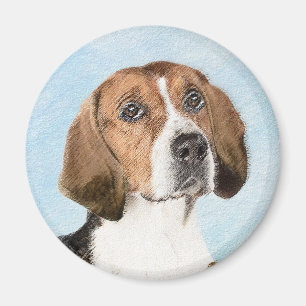 English Foxhound Painting - Niedliche Original Dog Magnet