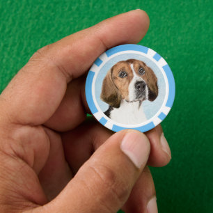 English Foxhound Painting - Niedliche Original Dog Pokerchips