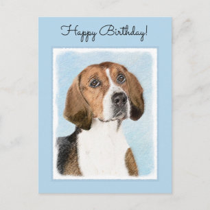 English Foxhound Painting - Niedliche Original Dog Postkarte