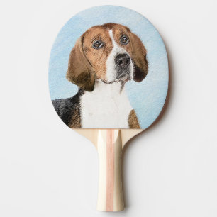 English Foxhound Painting - Niedliche Original Dog Tischtennis Schläger