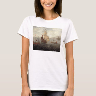 English Galley Frigate Flanked by Ottoman Staat Ba T-Shirt