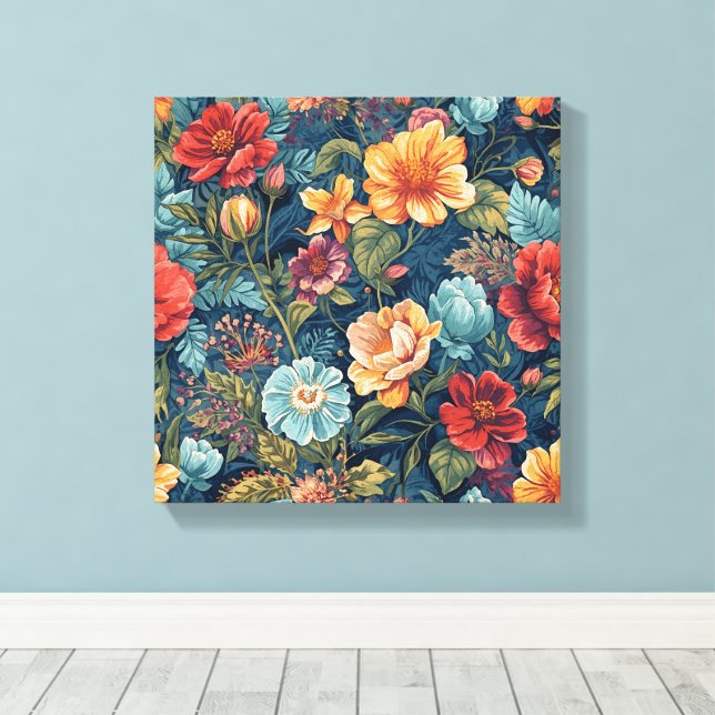 English Garden Bouquet - Botanische Wand Kunst Pri (Insitu (Holzboden))