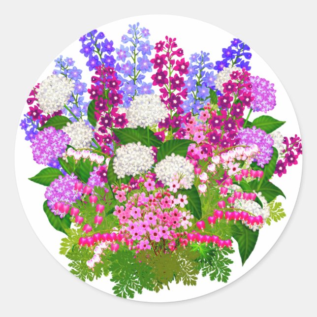 English Garden Bouquet Sticker (Vorderseite)