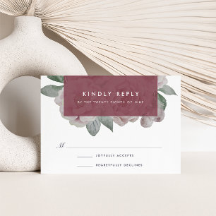 English Garden Floral RSVP Card   Marsala Karte