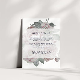 English Garden Floral Wedding Guest Details Begleitkarte
