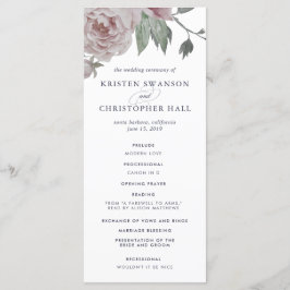 English Garden Floral Wedding Program Programm