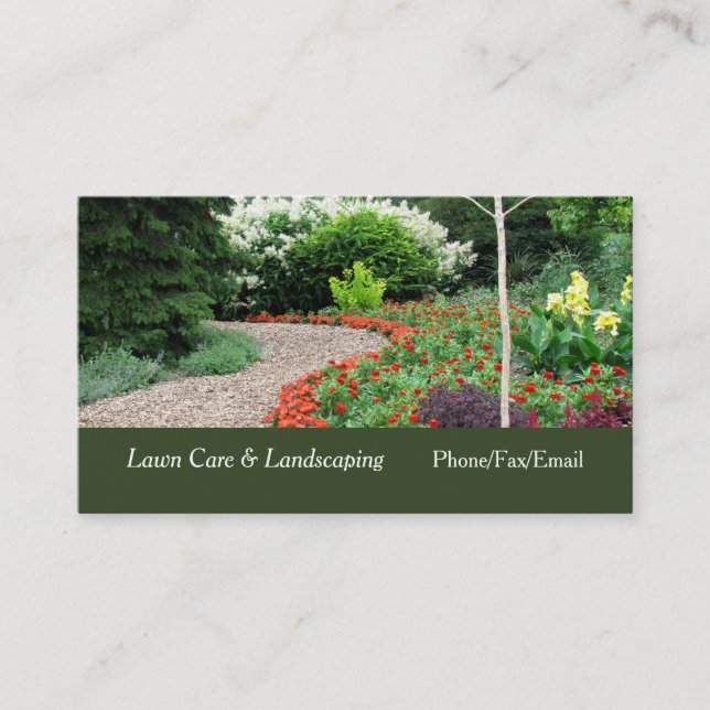 English Garden Lawn & Landscaping Business Card Visitenkarte (Vorderseite)