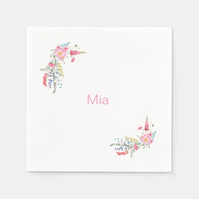 English Garden Personalisiert Birthday Party Serviette (Vorderseite)