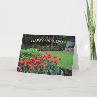 English Garden Tulips Birthday Greeting Karte