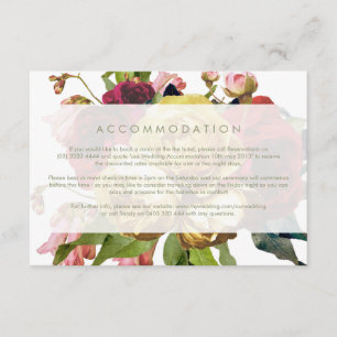 English Garden Vintage Rose Hochzeitskarte Begleitkarte